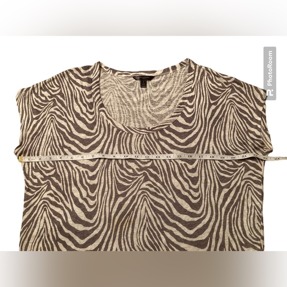 Banana Republic 100% Linen Brown Zebra Print Top. Size Small. - Picture 5 of 10
